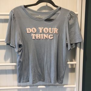 Flowy  distressed graphic tee